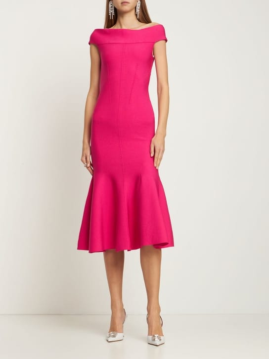 Roland Mouret - 露肩粘胶纤维针织迷笛连衣裙