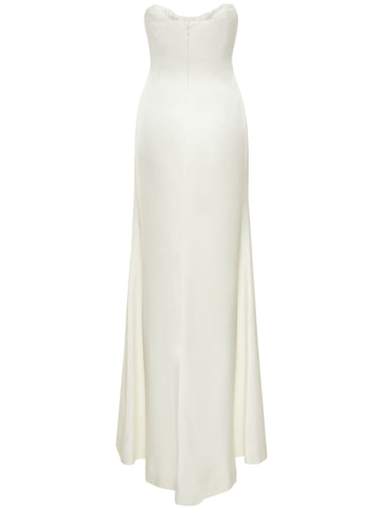 Roland Mouret: Satin strapless gown with bustier