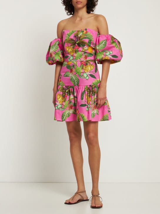 Borgo De Nor: Cotton mini dress with puff sleeves