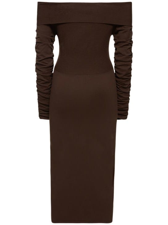 The Garment: Schulterfreies Midi-Strickkleid