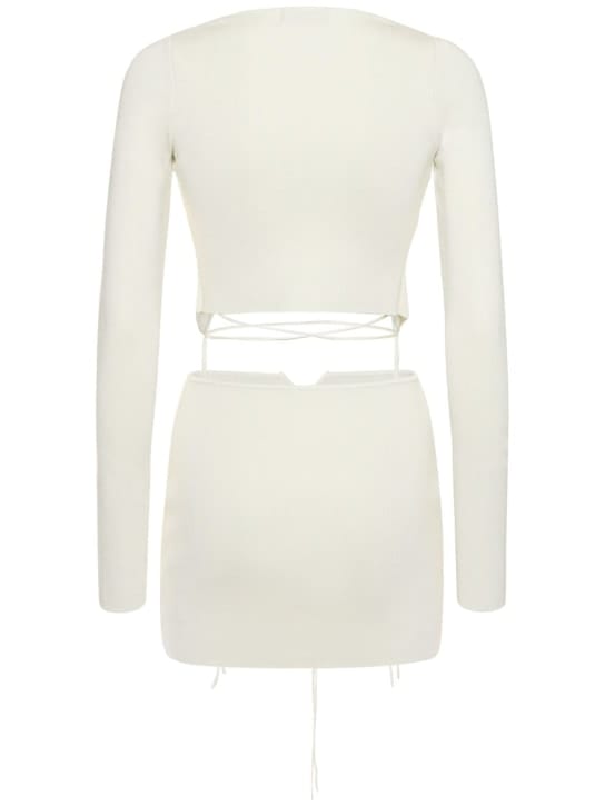 Aya Muse: Cut-out ribbed knit mini dress