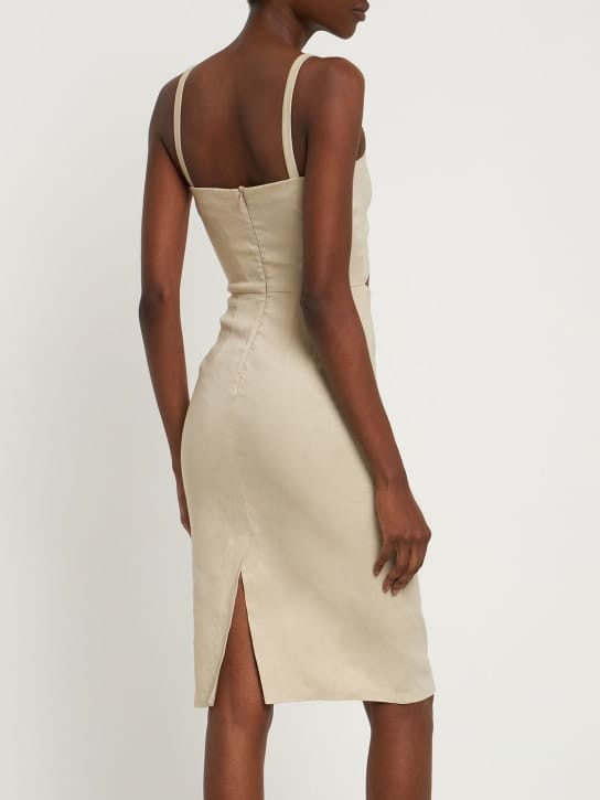 Anemos: Linen sheath dress with cut-out