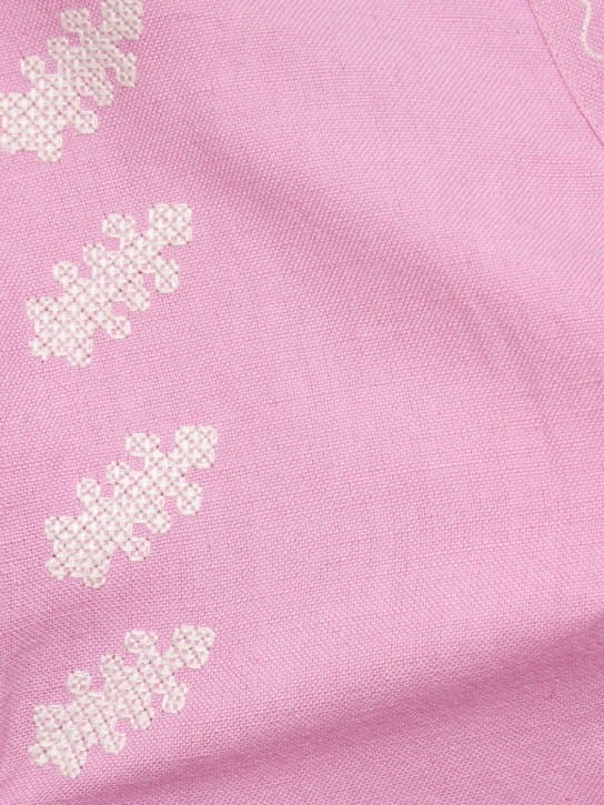 Maria de la Orden: Besticktes Kleid aus Baumwoll-Leinen