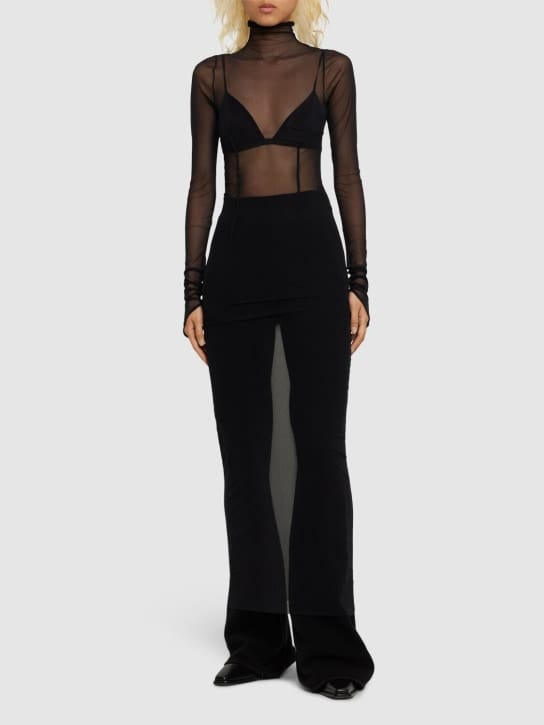 Ann Demeulemeester - Aris长袖薄纱迷笛连衣裙