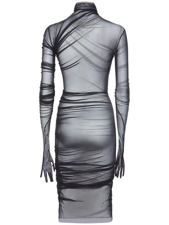 Ann Demeulemeester: Tulle midi dress with gloves