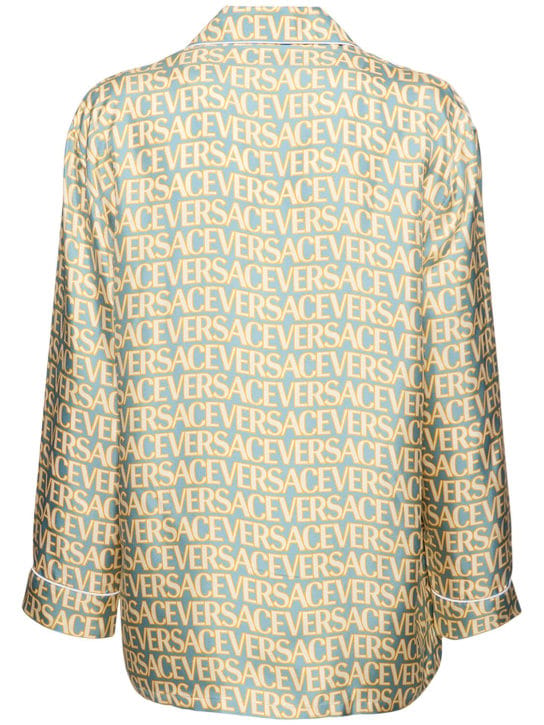 Versace - Monogram印花真丝斜纹衬衫