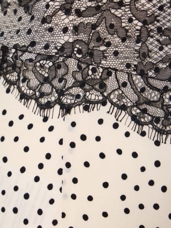 Alessandra Rich: Langes Seidenkleid mit Spitze