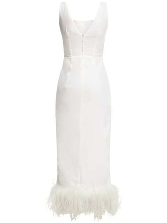 Alessandra Rich: Midikleid mit Saum aus Federn