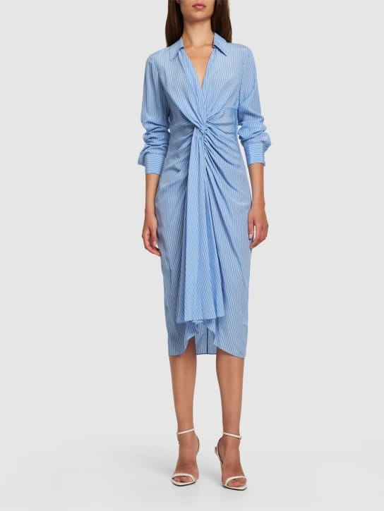 Michael Kors Collection: Abito midi in seta con drappeggio