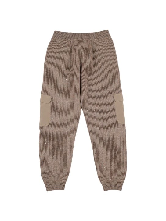 Brunello Cucinelli: 罗纹羊绒&尼龙工装裤