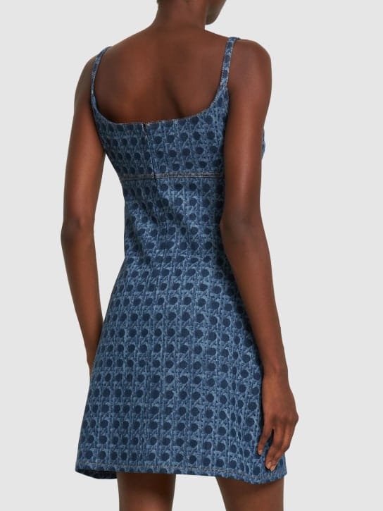 Giambattista Valli: Stretch denim mini dress with slit