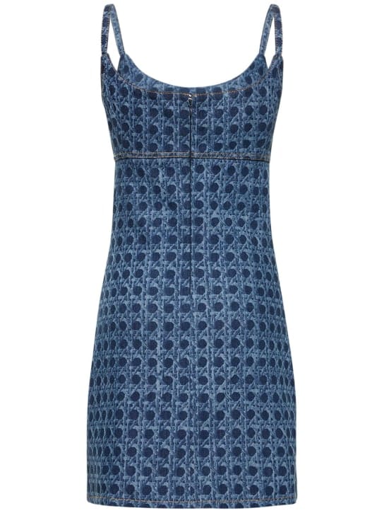 Giambattista Valli: Stretch denim mini dress with slit