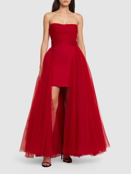 Giambattista Valli - 抹胸式不对称薄纱迷你连衣裙