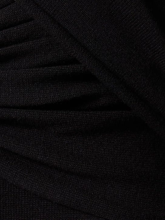 Giambattista Valli: 扭曲领子针织粘胶纤维迷笛连衣裙
