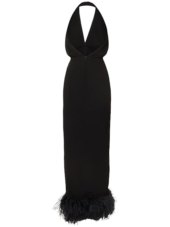 16arlington: Long dress with ostrich feathers