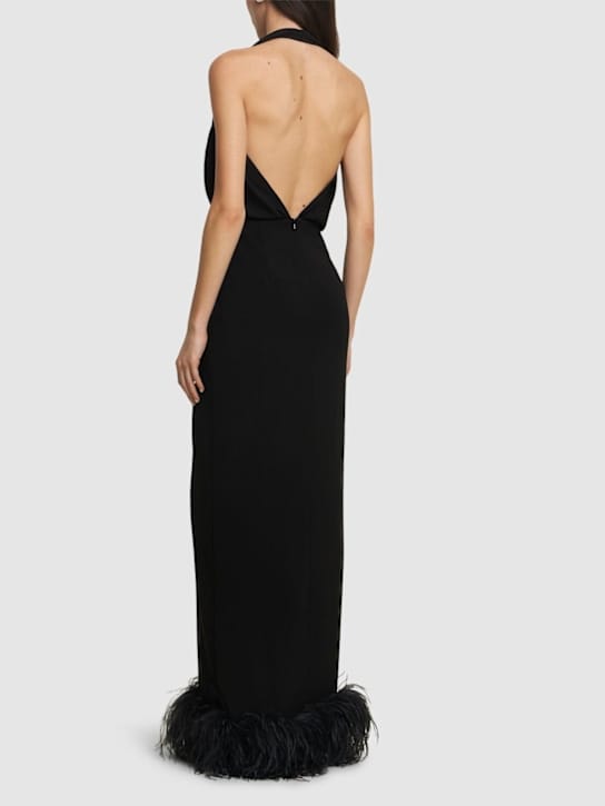 16arlington: Long dress with ostrich feathers