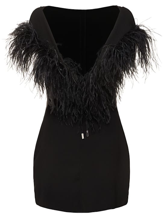 16arlington: Mini dress with ostrich feathers