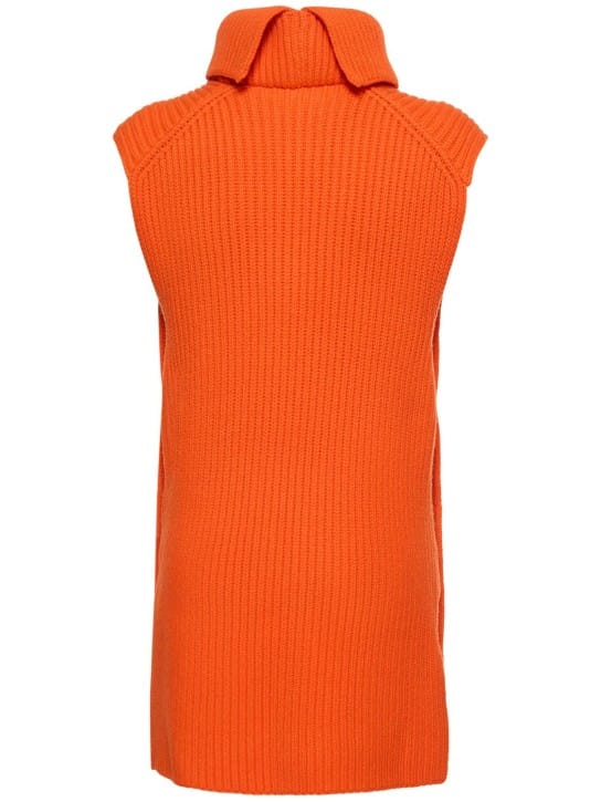 Jil Sander: 拉链细节羊毛针织背心