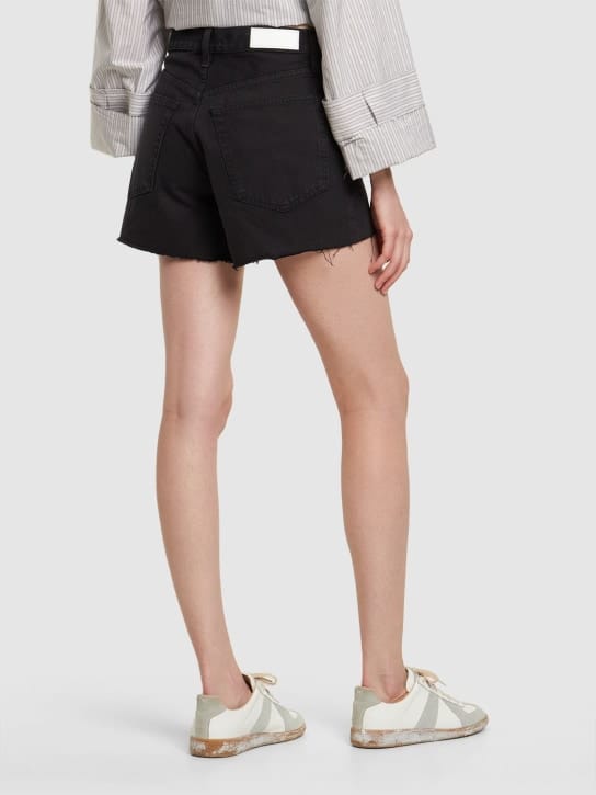 RE/DONE: High-waisted shorts with frayed hem
