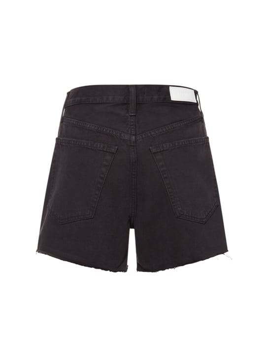 RE/DONE: High-waisted shorts with frayed hem