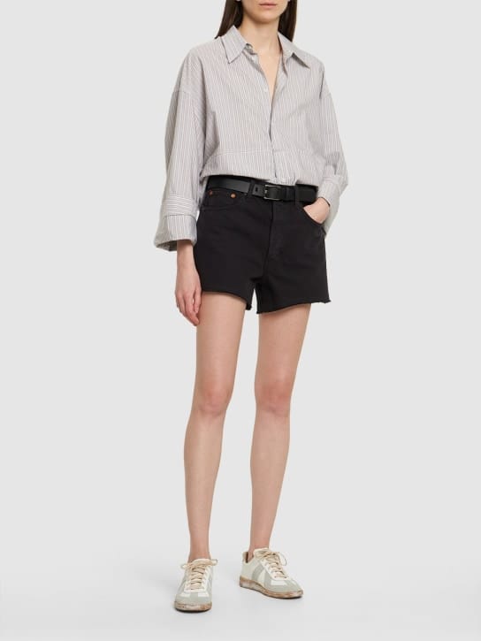 RE/DONE: High-waisted shorts with frayed hem