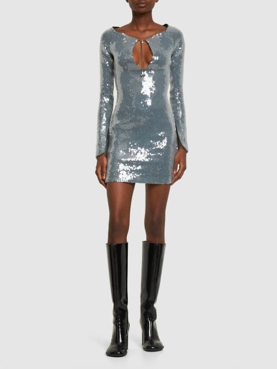 16arlington: Sequin cut-out mini dress