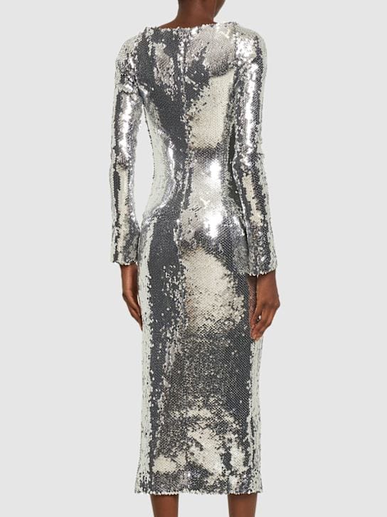 16arlington: Sequined midi dress with cutout