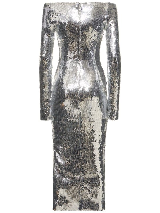 16arlington: Sequined midi dress with cutout