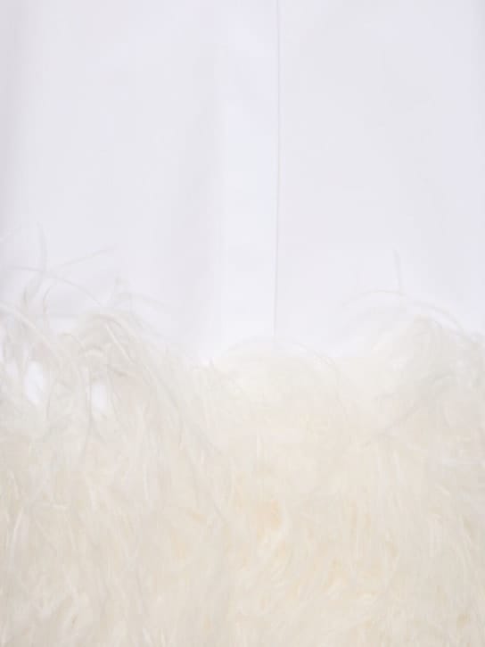 Valentino: Abito chemisier in cotone con piume