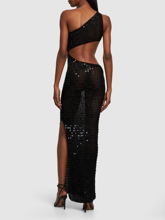 Aya Muse: Vestido largo asimétrico con aberturas