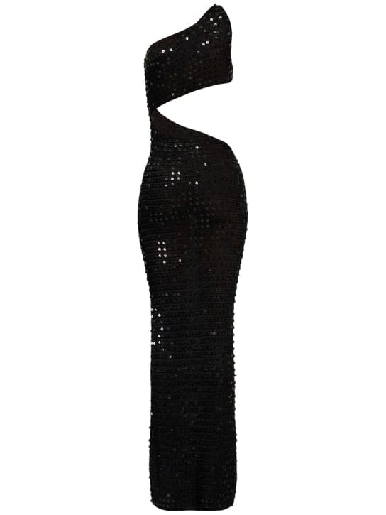 Aya Muse: Vestido largo asimétrico con aberturas