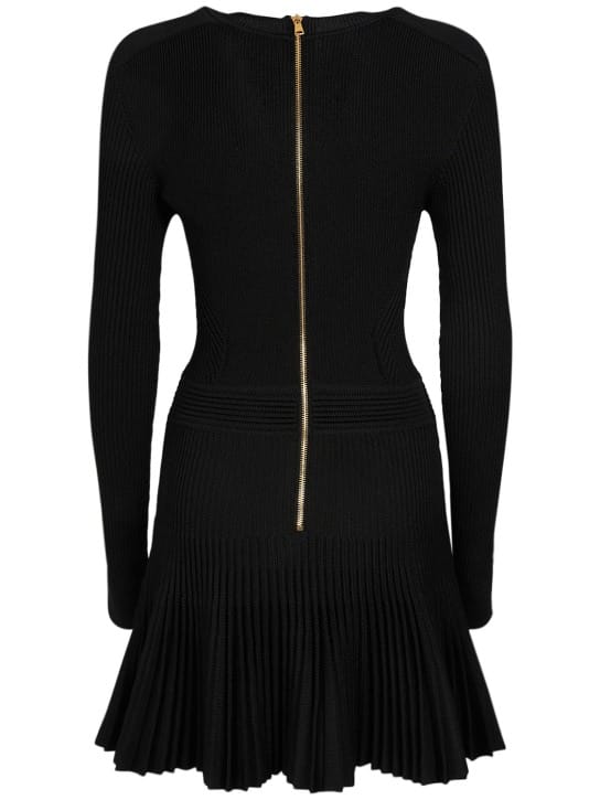 Balmain: Plissiertes Minikleid aus Strick