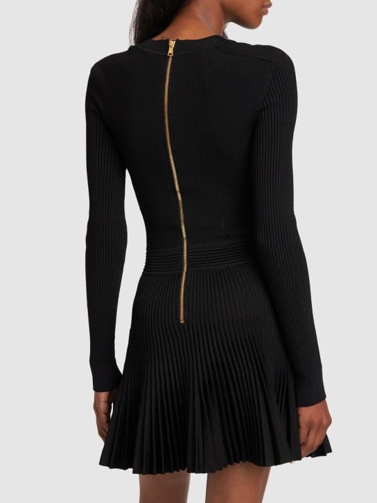 Balmain: Plissiertes Minikleid aus Strick
