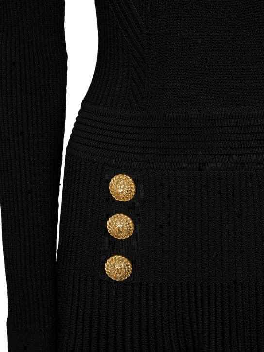 Balmain: Plissiertes Minikleid aus Strick