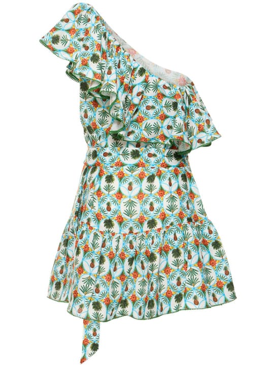 Borgo De Nor: Robe courte en lin à volants