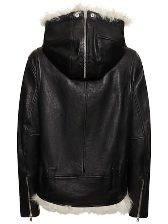 Proenza Schouler: 皮革&剪羊毛连帽机车夹克