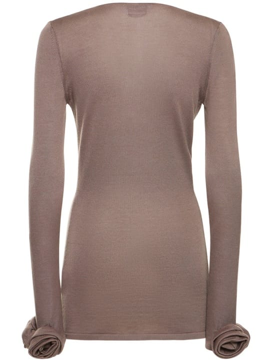 Blumarine: Knit mini dress with roses