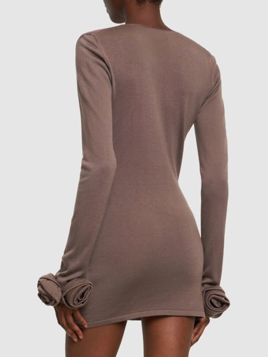 Blumarine: Knit mini dress with roses