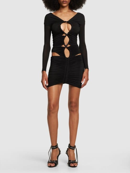 Dion Lee: Ruched mini dress with cutouts