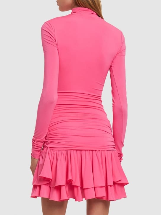 Blumarine: Jersey mini dress with ruffles