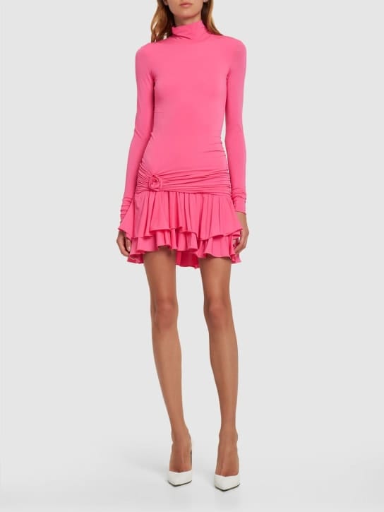 Blumarine: Jersey mini dress with ruffles