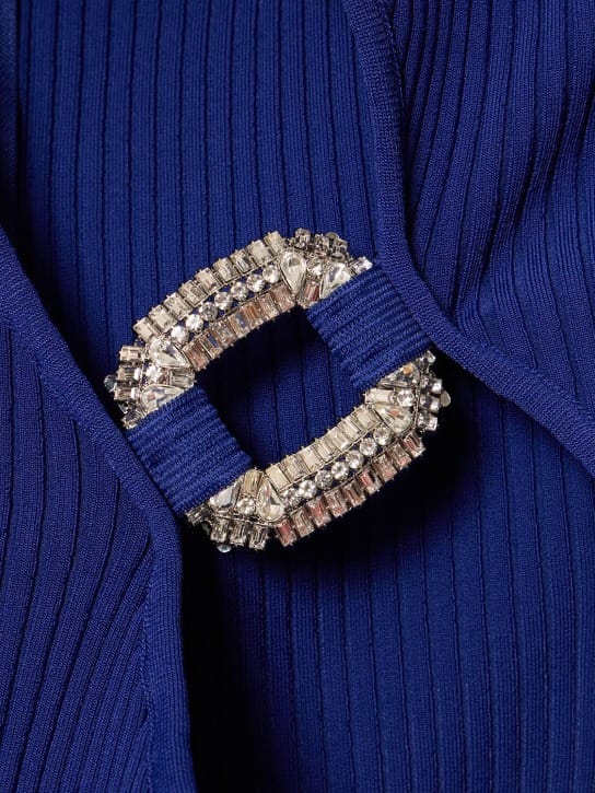 David Koma: Abito lungo asimmetrico con cristalli