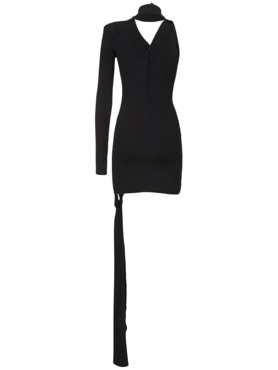 David Koma: Minidress monospalla in maglia a coste