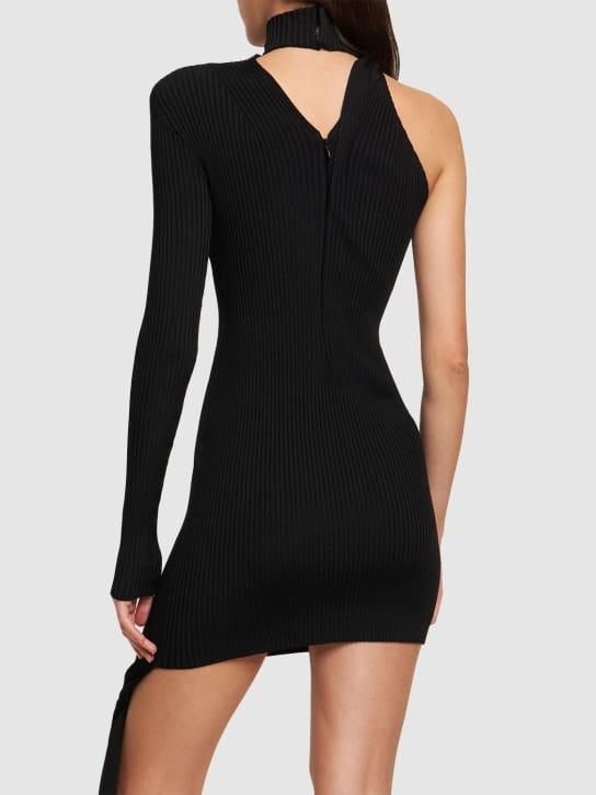 David Koma: Minidress monospalla in maglia a coste
