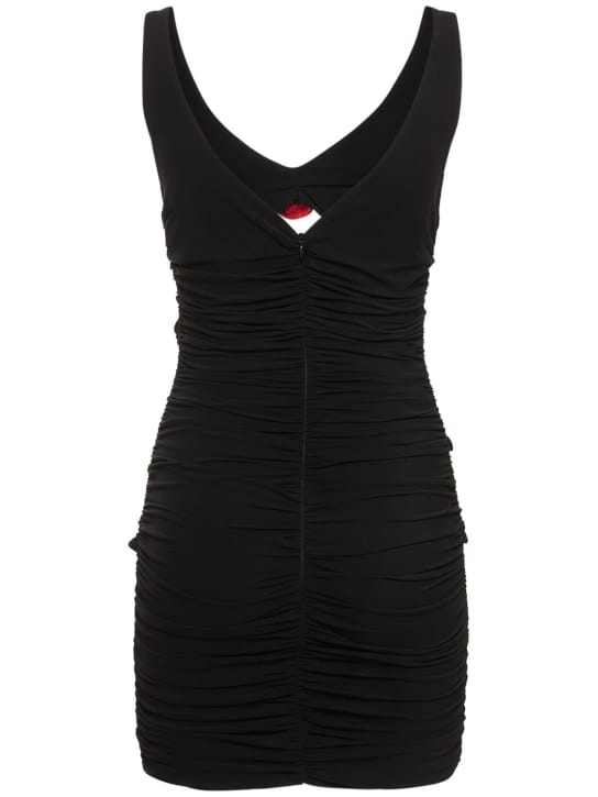 Magda Butrym: Ruched mini dress with floral appliqu s