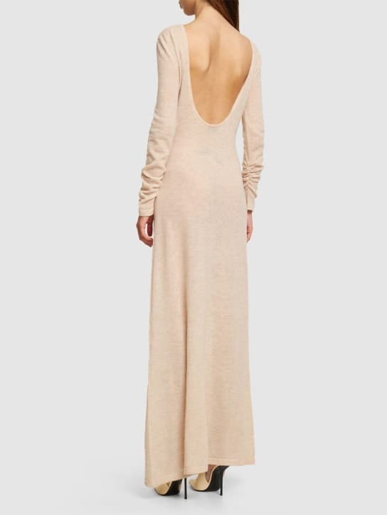 Magda Butrym: Vestido largo en mezcla de alpaca con escote