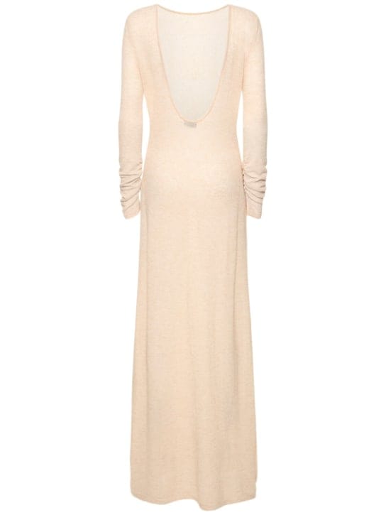 Magda Butrym: Vestido largo en mezcla de alpaca con escote