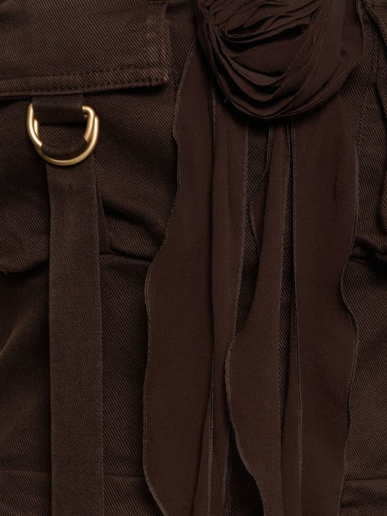 Blumarine: Silk maxi dress with ruffles