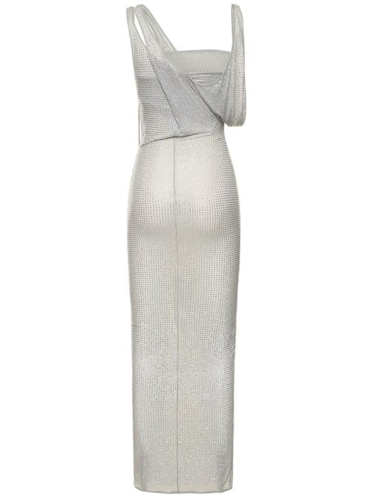 The Attico: Cupro maxi dress with crystals