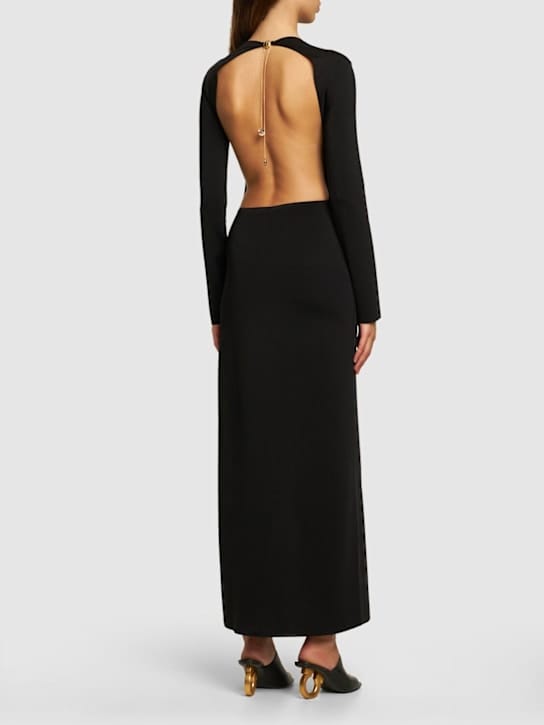 Galvan: Langes Strickkleid mit Rückenausschnitt